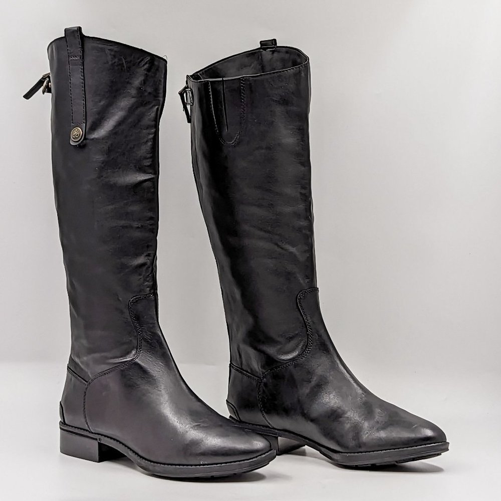 Sam Edelman Women Penny Equestrian Riding Tall Black Leather Boots size 10.5